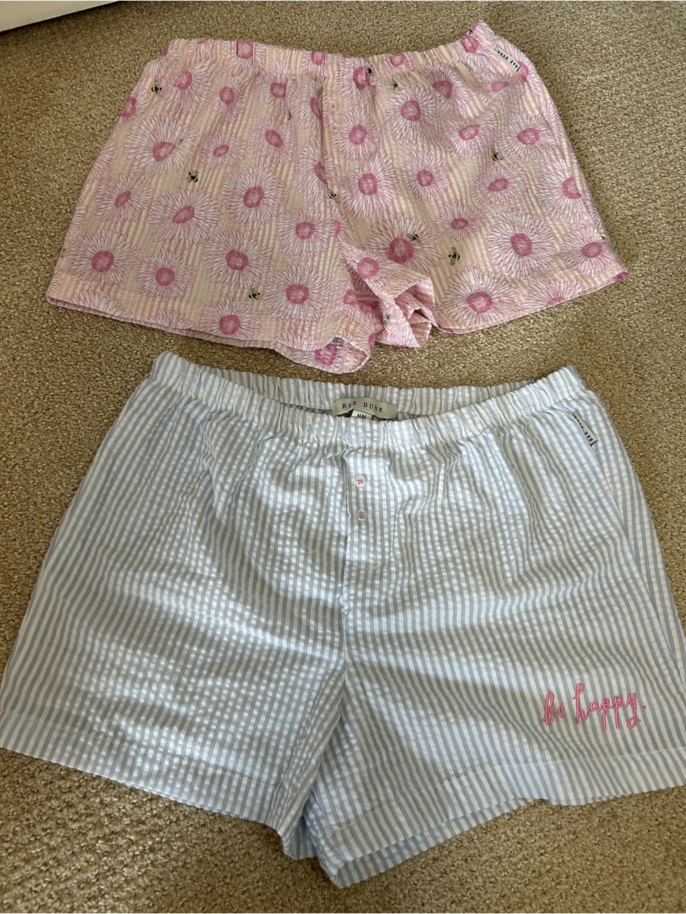 Rae Dunn Pajama Shorts Seersucker Size Medium Lot of 2 - Picture 2 of 9
